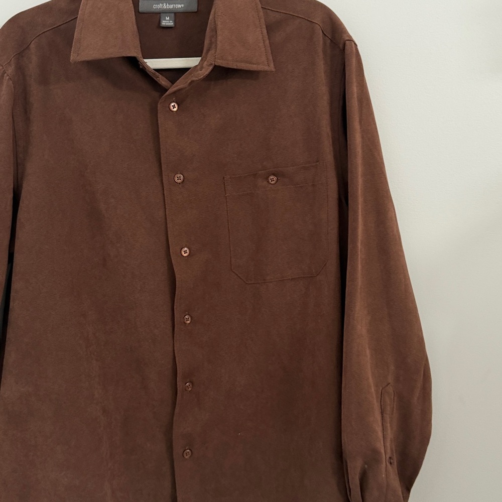 Croft & barrow long sleeve button down shirt with a velvet feel - Picture 4 of 6
